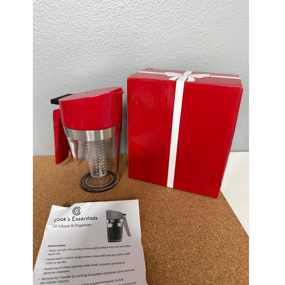 Cook's Essentials Oil Infuser Dispenser Unisex OS Red Like New Herb Infusion
